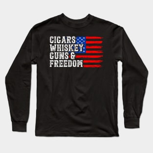 Cigars whiskey guns and freedom Long Sleeve T-Shirt